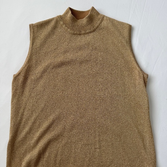 Gold Metallic Sleeveless Top - Picture 1 of 3